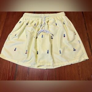 Uzzi Yellow Activewear Swim‎ Shorts with LightHouse Design